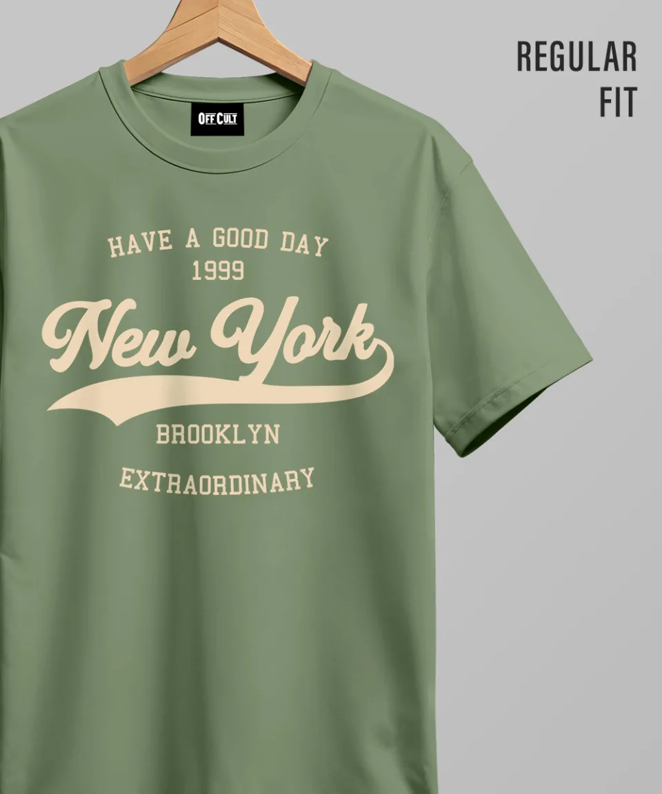 New York Brooklyn Dark Green Regular T Shirt