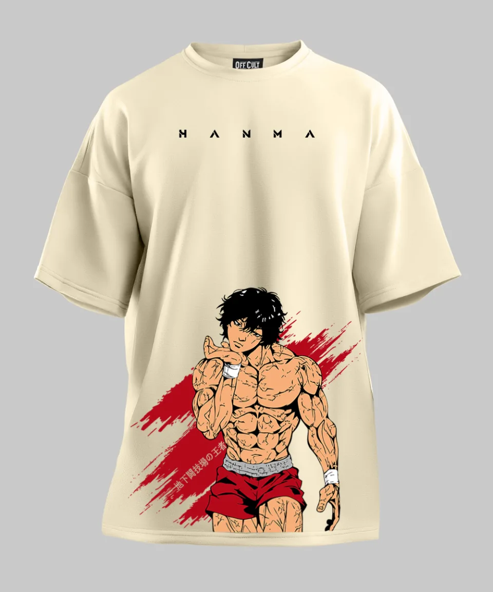Baki the Grappler Off White Oversized T Shirt