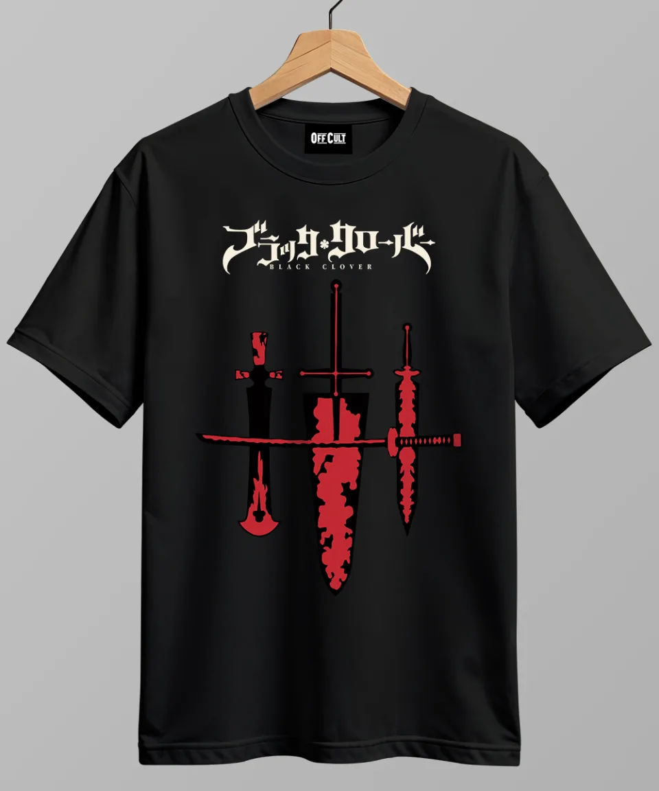 Black Clover Black Regular T Shirt — back