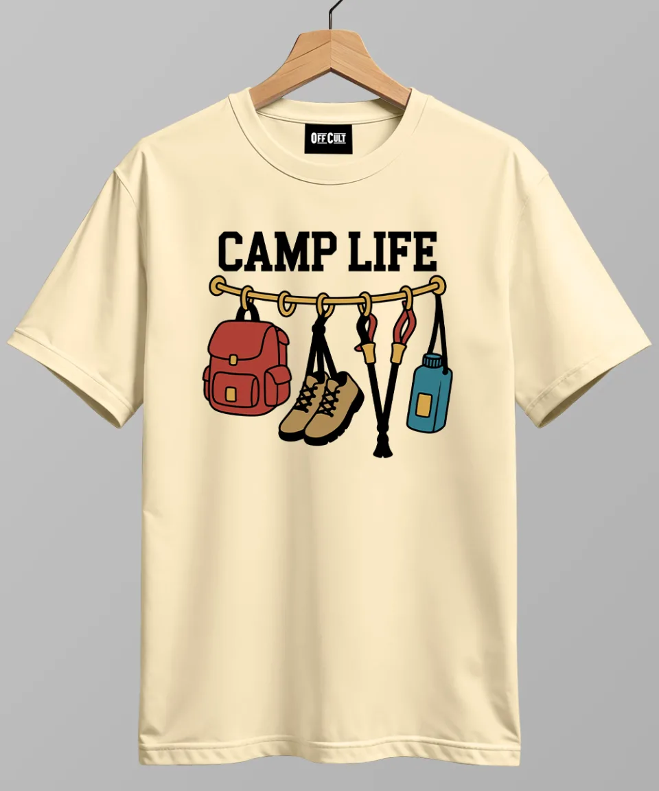 Camp Life Off White Regular T Shirt — back