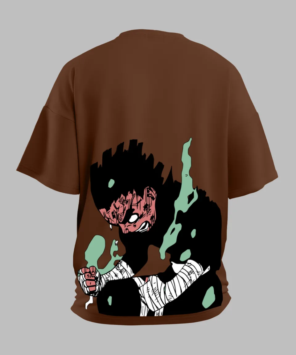Rock Lee Mocha Oversized T Shirt — detail