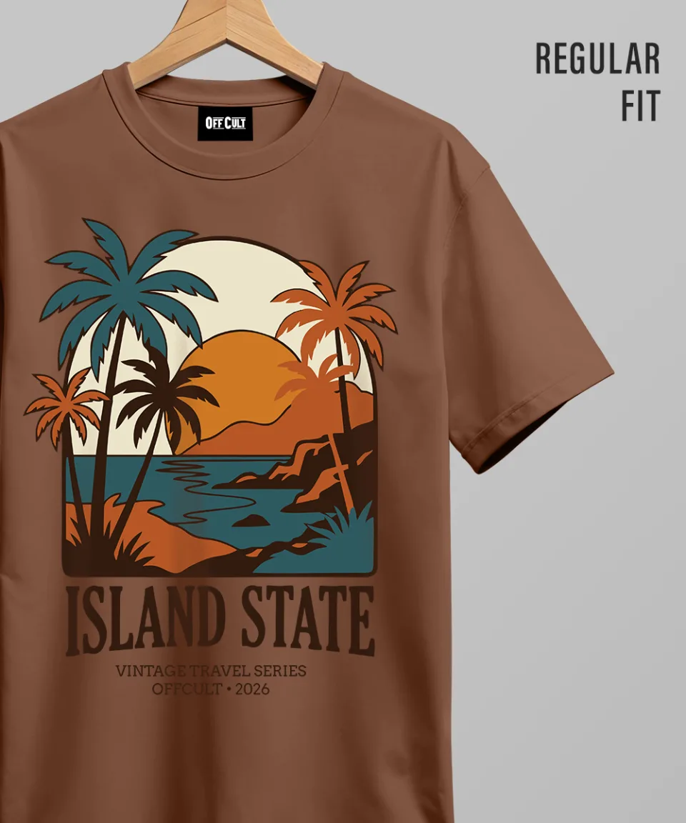 Island State Mocha Regular T Shirt