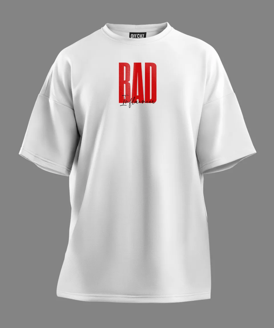 Bad Influence White Oversized T-Shirt — back
